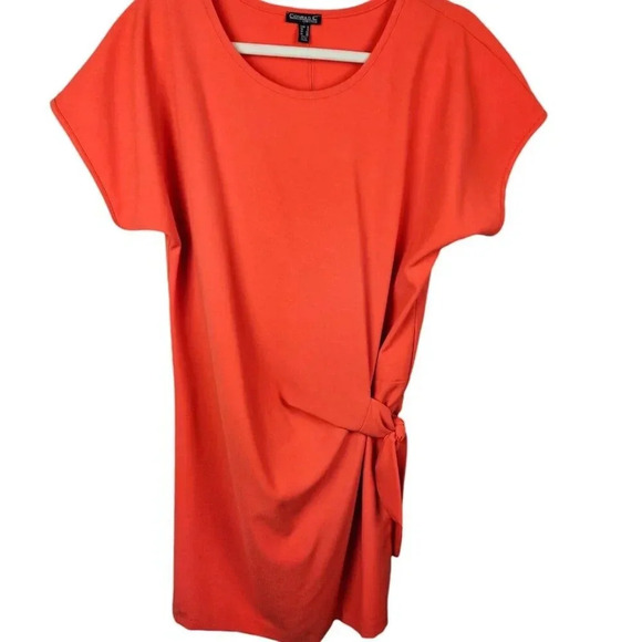 New With Tags Conrad C Collection Orange Cap Sleeve Side Tie Sheath Dress Size 8 - Picture 12 of 12